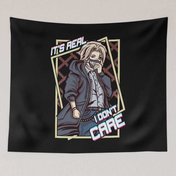 Item preview, Edgy Anime Boy Mask Glitch Aesthetic I Don't Care designed and sold by No Limits T-Shirts.