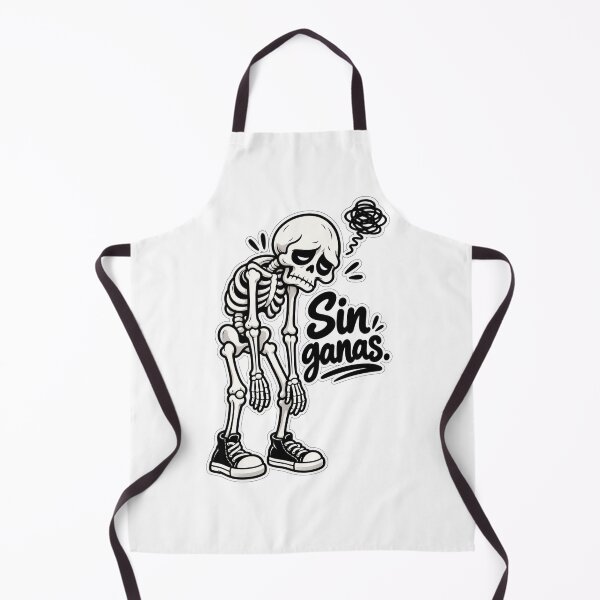 Item preview, Sin Ganas Skeleton – Funny Spanish Tired Mood designed and sold by SkeletonMood.