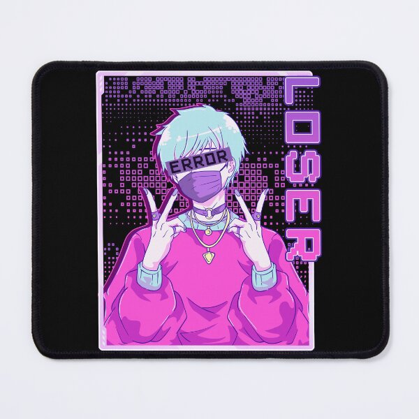 Item preview, Vaporwave Anime Error Mask Glitch Aesthetic Art designed and sold by No Limits T-Shirts.