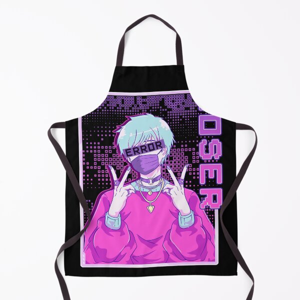 Aperçu de l'œuvre Art esthétique de masque d'erreur glitch d'anime vaporwave créée et vendue par No Limits T-Shirts.