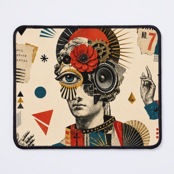 Item preview, Mechanical Saint — Dada Punk Art Deco Collage designed and sold by MarksBook.