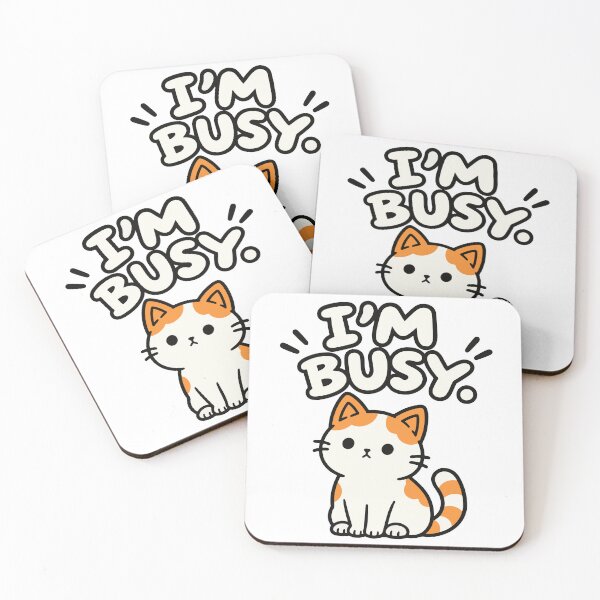 Item preview, I'm busy, Cute and funny orange cat designed and sold by MewMade.