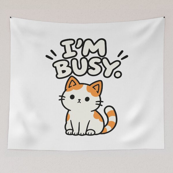 Item preview, I'm busy, Cute and funny orange cat designed and sold by MewMade.