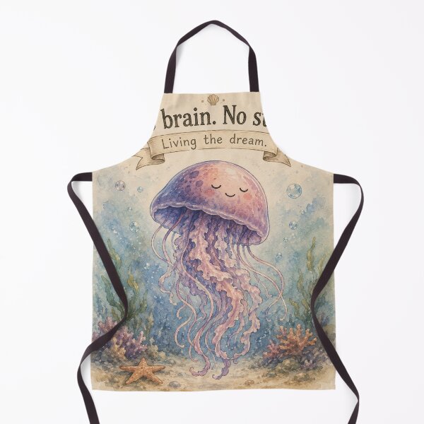 Item preview, No Brain No Stress Jellyfish — Funny Ocean Humor designed and sold by Pablo-Revelo.