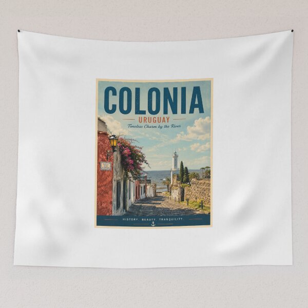 Item preview, Colonia del Sacramento Uruguay Vintage Travel Poster designed and sold by ElartedeNoel.