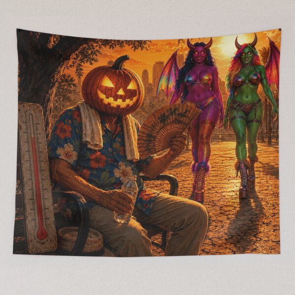 Item preview, Headless Horseman Heatwave - Neon Demon Fantasy Art designed and sold by TheHorsemanRidesAgain.