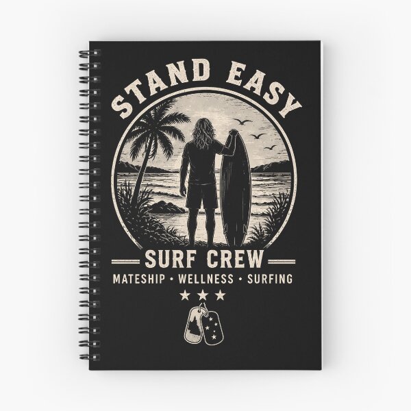 Item preview, Stand Easy Surf Crew Tshirt - Version 3A  (Light version for Dark Shirts) designed and sold by Bombergirls.