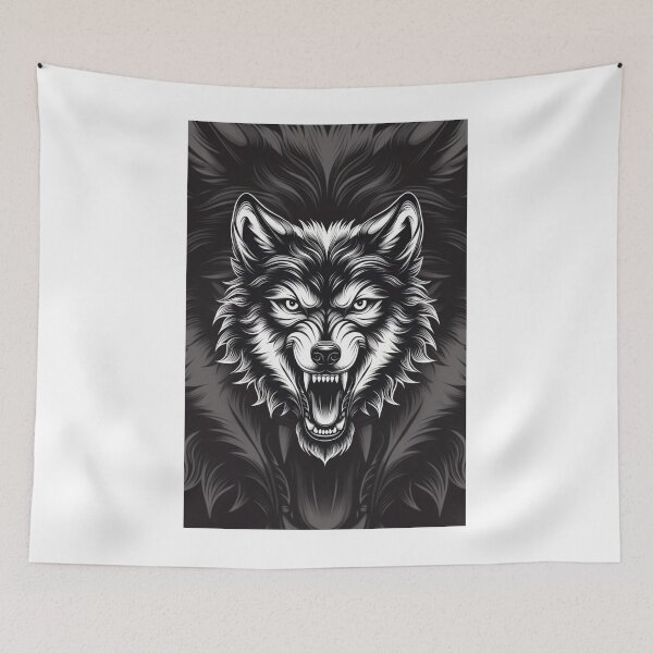 Item preview, Fierce Wolf Head Portrait Art designed and sold by Feyzbakhshkorea.