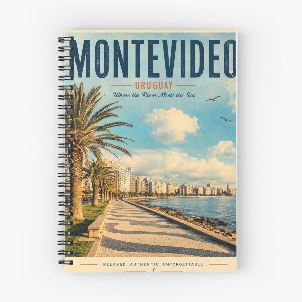Item preview, Montevideo Uruguay Vintage Travel Poster – Rambla del Río de la Plata designed and sold by ElartedeNoel.