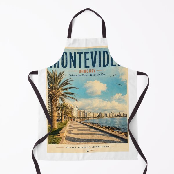 Item preview, Montevideo Uruguay Vintage Travel Poster – Rambla del Río de la Plata designed and sold by ElartedeNoel.