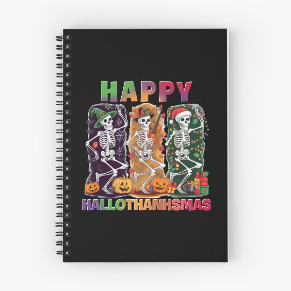 Item preview, Happy Hallothanksmas funny skeletons designed and sold by aponwao.