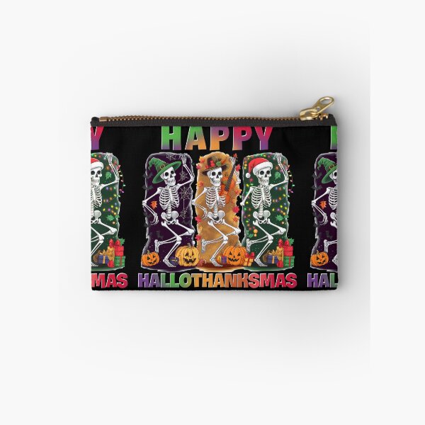 Item preview, Happy Hallothanksmas funny skeletons designed and sold by aponwao.
