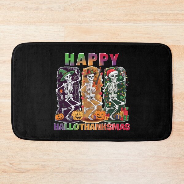 Item preview, Happy Hallothanksmas funny skeletons designed and sold by aponwao.