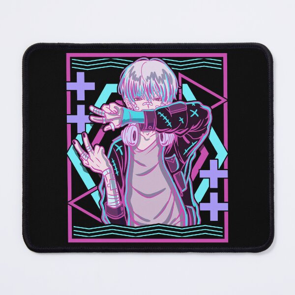 Item preview, Neon Glitch Anime Boy Streetwear Aesthetic designed and sold by No Limits T-Shirts.