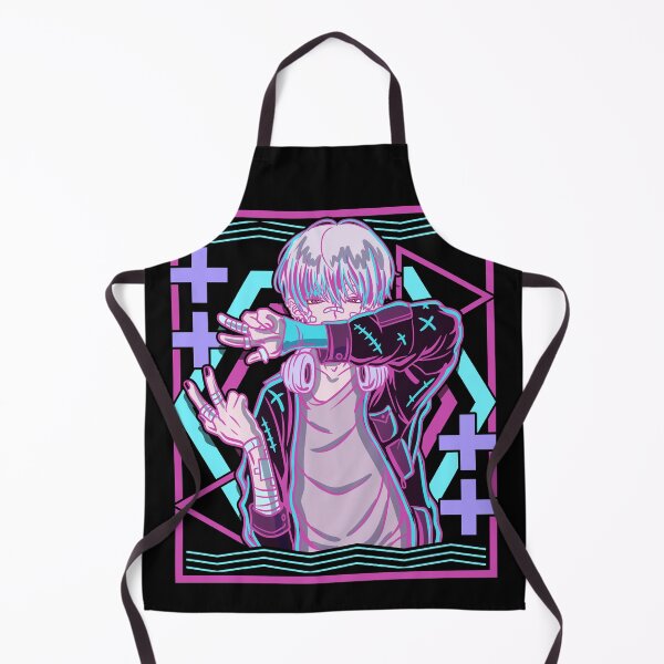 Item preview, Neon Glitch Anime Boy Streetwear Aesthetic designed and sold by No Limits T-Shirts.