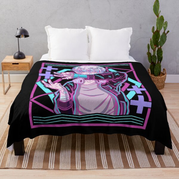 Item preview, Neon Glitch Anime Boy Streetwear Aesthetic designed and sold by No Limits T-Shirts.
