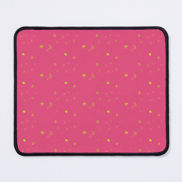 Item preview, Scattered Blossoms Doodle – Lime Yellow on Pink designed and sold by NylaInnerBloom.
