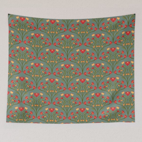 Item preview, Red and Yellow Floral Design designed and sold by Cato Designs.