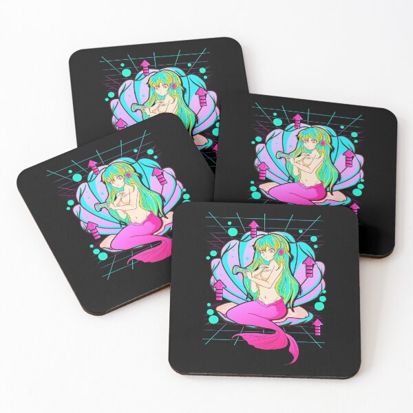 Item preview, Neon Gamer Mermaid Girl Retro Anime Style designed and sold by No Limits T-Shirts.