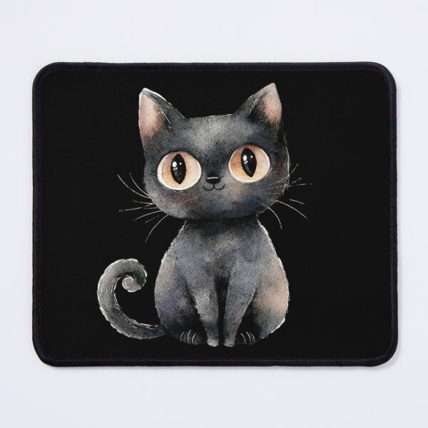 Item preview, Adorable Black Cat with Big Eyes designed and sold by foundthenat.