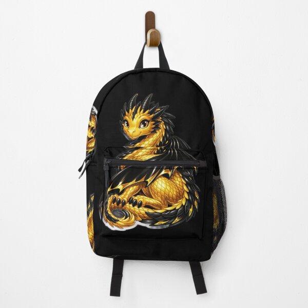 Item preview, Epic Black and Gold Fire Dragon Fantasy Art designed and sold by Freestyle Prints.