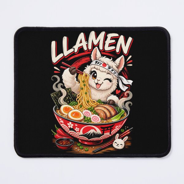 Item preview, Llamen Cute Llama Eating Ramen Noodles Pun designed and sold by No Limits T-Shirts.