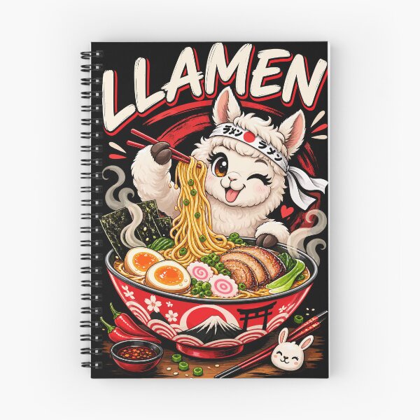 Item preview, Llamen Cute Llama Eating Ramen Noodles Pun designed and sold by No Limits T-Shirts.