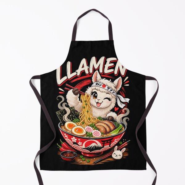 Item preview, Llamen Cute Llama Eating Ramen Noodles Pun designed and sold by No Limits T-Shirts.