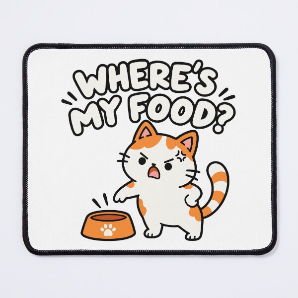 Item preview, Where's my food? Hungry and funny ginger cat designed and sold by MewMade.