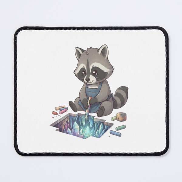 Item preview, Cute Raccoon Drawing Chalk Art designed and sold by Ella_Sketch.