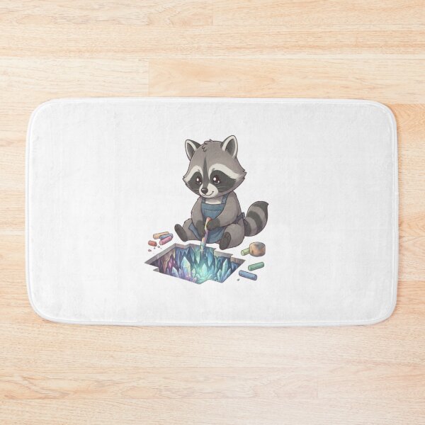 Item preview, Cute Raccoon Drawing Chalk Art designed and sold by Ella_Sketch.
