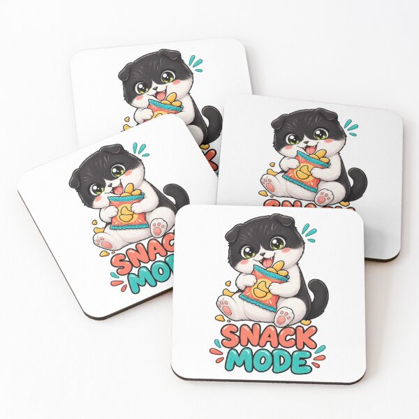 Item preview, Snack Mode Cute Black and White Cat designed and sold by MakeLifeFun.