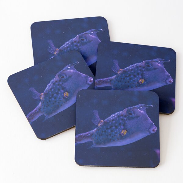 Item preview, Blue longhorn cowfish underwater designed and sold by Mutezone.
