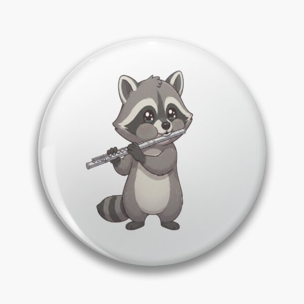 Item preview, Cute Raccoon Playing Silver Flute designed and sold by Ella_Sketch.
