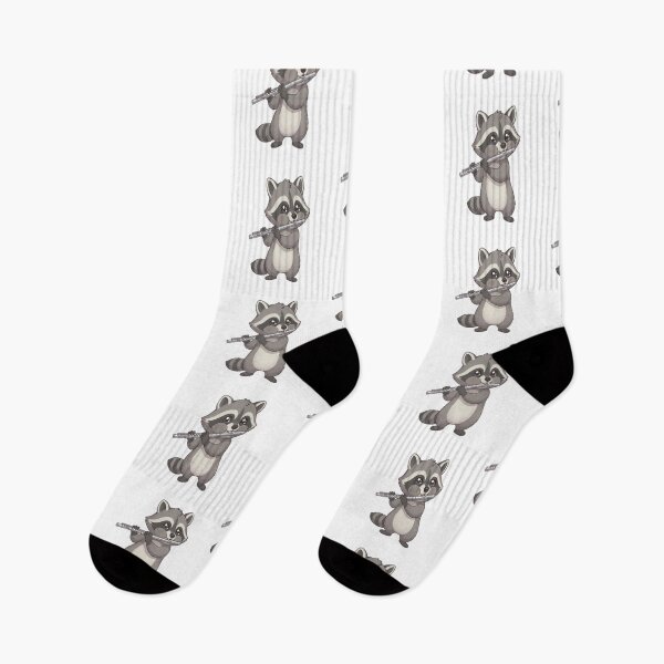 Item preview, Cute Raccoon Playing Silver Flute designed and sold by Ella_Sketch.