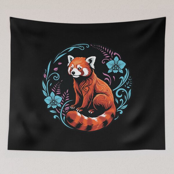 Item preview, Cute Red Panda Floral Wreath Vector Graphic Art designed and sold by ZUMERI.
