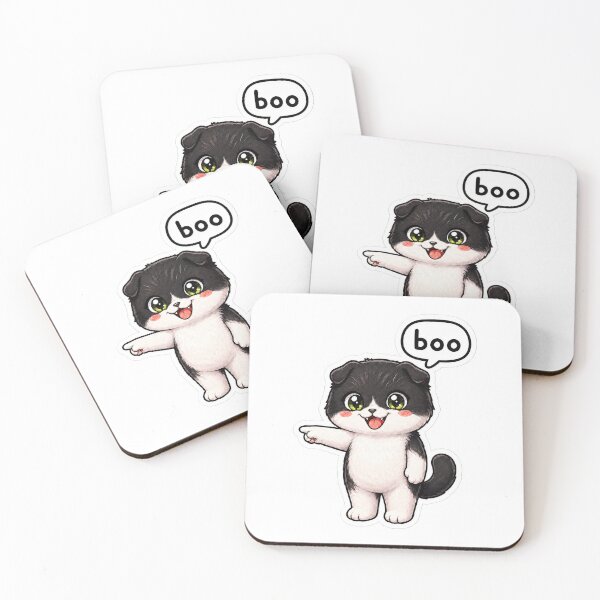 Item preview, Boo Cute Black and White Cat Pointing designed and sold by MakeLifeFun.