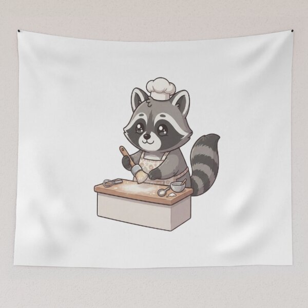 Item preview, Cute Raccoon Baking In Kitchen designed and sold by Ella_Sketch.