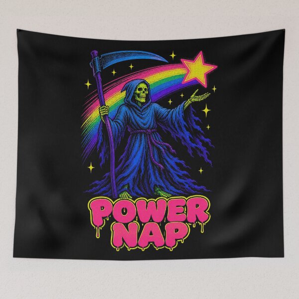 Item preview, Vintage Power Nap Death Grim Reaper Dark Humor designed and sold by WolfmanProphecy.
