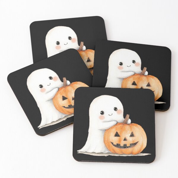 Item preview, Cute Ghost with Pumpkin designed and sold by foundthenat.