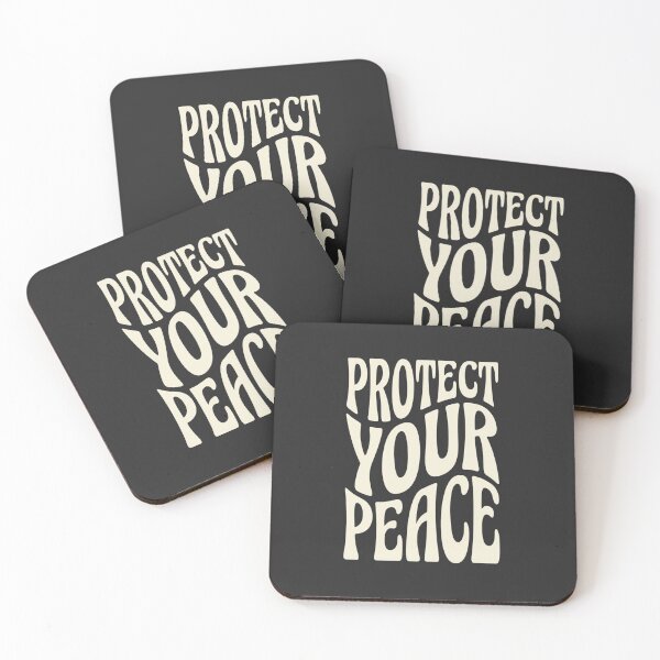 Item preview, Protect Your Peace Vintage Wavy Typography Mental Health Quote designed and sold by Eidos [][][] ~εἶδος~.