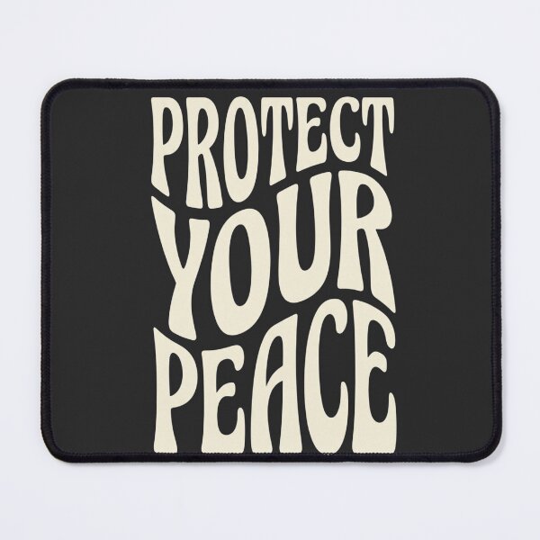 Item preview, Protect Your Peace Vintage Wavy Typography Mental Health Quote designed and sold by Eidos [][][] ~εἶδος~.