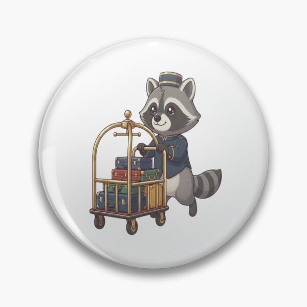 Item preview, Cute Raccoon Hotel Bellhop Luggage designed and sold by Ella_Sketch.