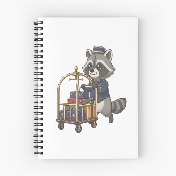 Item preview, Cute Raccoon Hotel Bellhop Luggage designed and sold by Ella_Sketch.