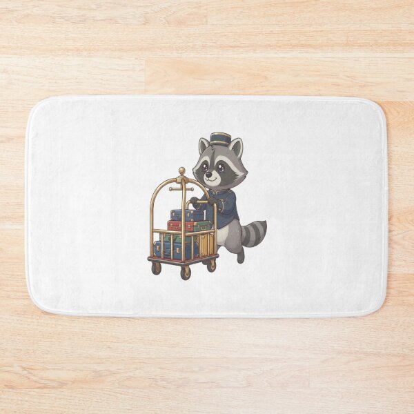 Item preview, Cute Raccoon Hotel Bellhop Luggage designed and sold by Ella_Sketch.