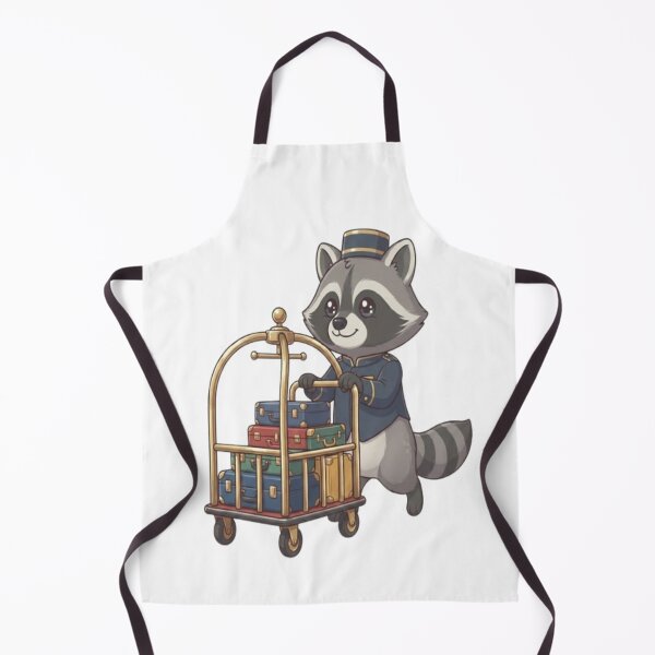 Item preview, Cute Raccoon Hotel Bellhop Luggage designed and sold by Ella_Sketch.