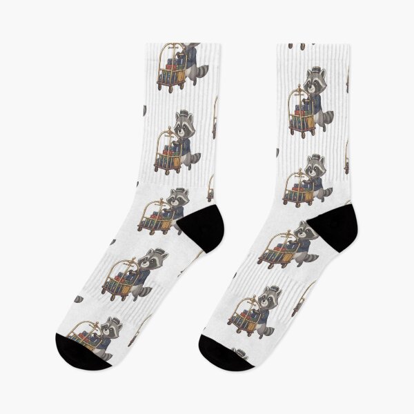 Item preview, Cute Raccoon Hotel Bellhop Luggage designed and sold by Ella_Sketch.