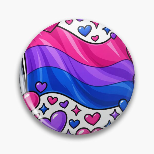 Item preview, Bi Flag With Hearts  designed and sold by Left-Wing-Humor.