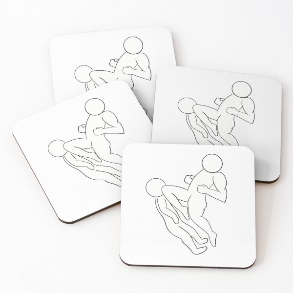 Item preview, Minimalist Silhouette Fighting Game Flying Knee Attack Art designed and sold by The Soapiest Goat.