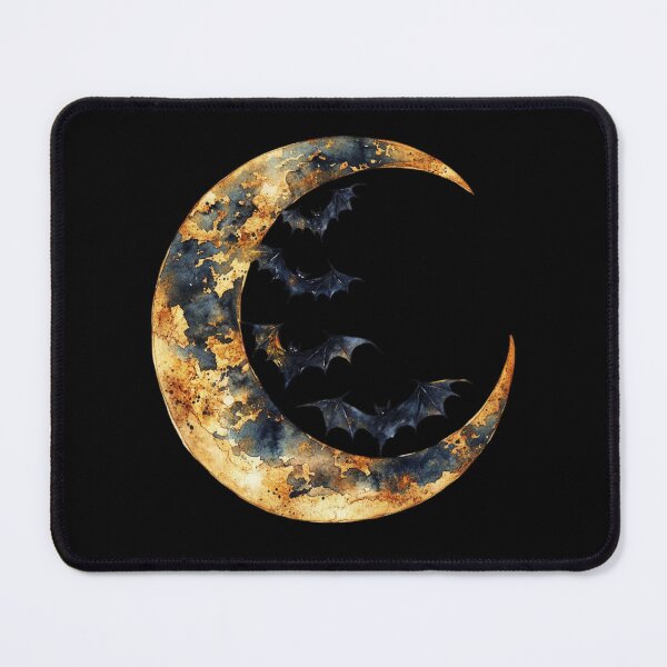 Item preview, Bats Flying Around Crescent Moon designed and sold by foundthenat.